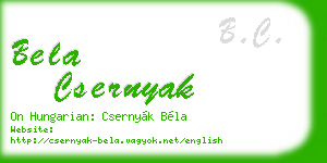 bela csernyak business card